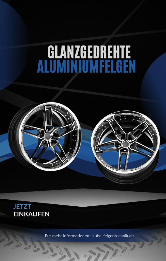 Glanzgedrehte Aluminiumfelgen